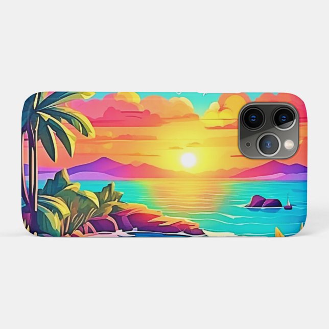 Coques Case-Mate iPhone Coucher de soleil tropical : Ciel Vivant (Dos (Horizontal))