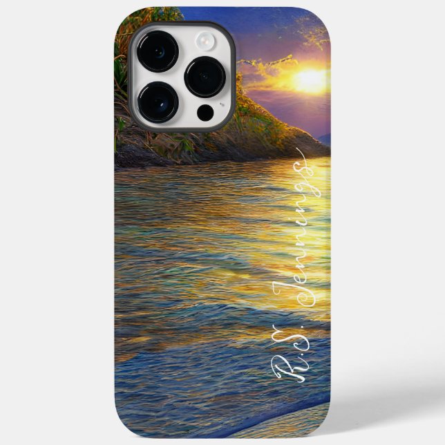 Coques Case-Mate iPhone Coucher de soleil tropical clair (Verso)