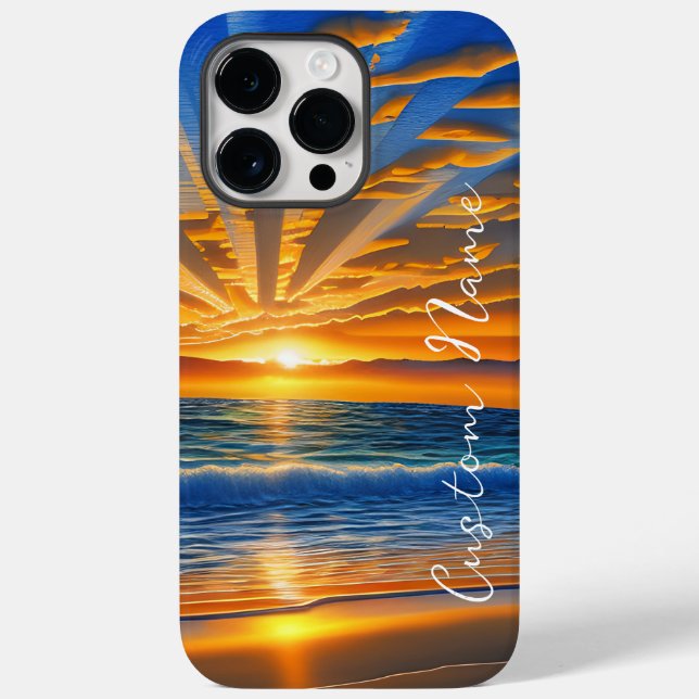 Coques Case-Mate iPhone Coucher de soleil tropical clair (Verso)