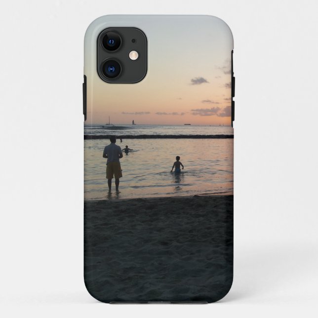 Coques Case-Mate iPhone Coucher de soleil tropical sur la plage de Waikiki (Dos)