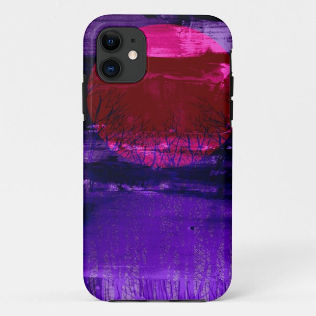 Coques Case-Mate iPhone Coucher de soleil violet | Peinture Abstraite 2 (Dos)