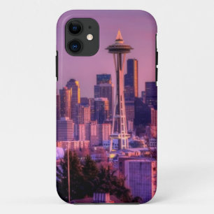 Coque Case-Mate iPhone Coucher du soleil derrière l'horizon de Seattle d