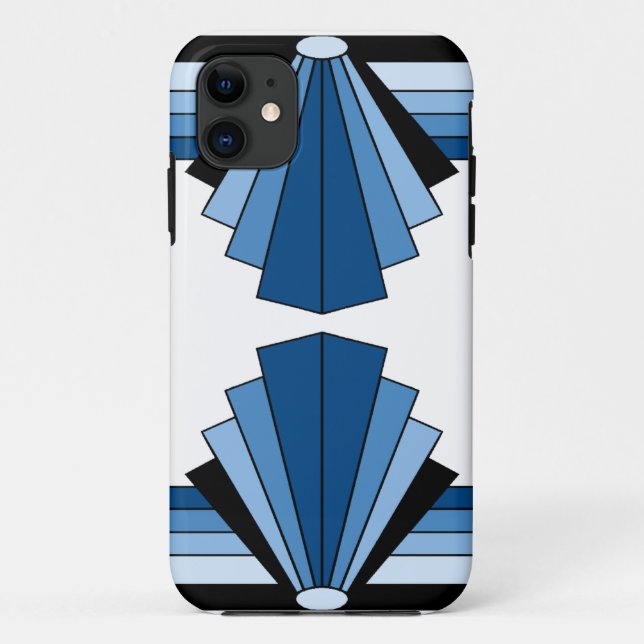 Coques Case-Mate iPhone Couches Art déco en bleu (Dos)
