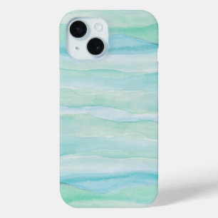 Coque Case-Mate iPhone Couches de Motif Abstrait couleur d'aquarelle bleu