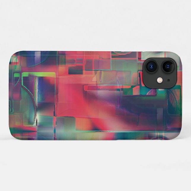 Coques Case-Mate iPhone Couches d'image vertes et rouges et une légère ton (Dos (Horizontal))