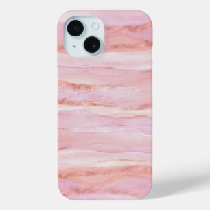 Coque Case-Mate iPhone Couches d'or Rose de Motif d'aquarelle rose Fille