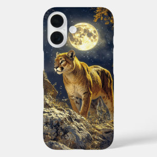Coque Pour iPhone 16 Cougar in the Moonlight Wildlife Art