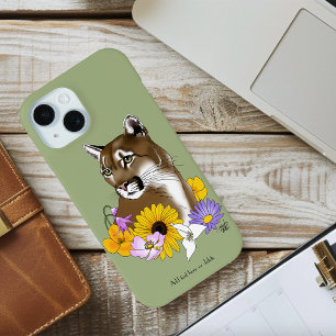 Coque Case-Mate iPhone Cougar Mountain Lion Puma Fleurs