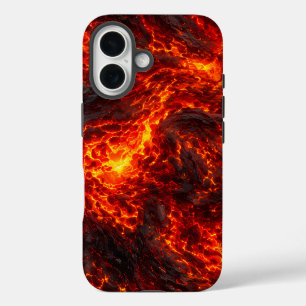 Coque Pour iPhone 16 Coulée de lave en fusion Abstrait volcanique