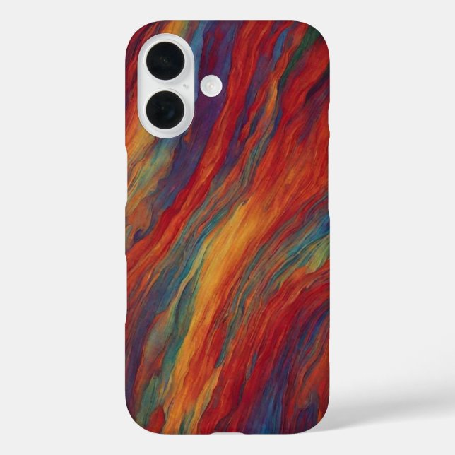 Coques Case-Mate iPhone Coulée de peinture à l'huile abstraite rouge et or (Verso)