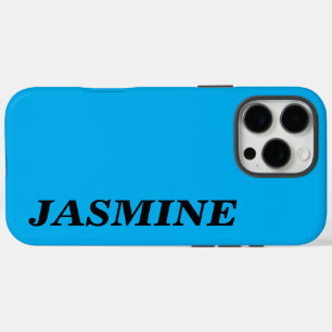 COQUE iPhone 16 PRO MAX COULEUR BLEU CIEL UNIE NOM PERSONNALISÉ MODERNE CH