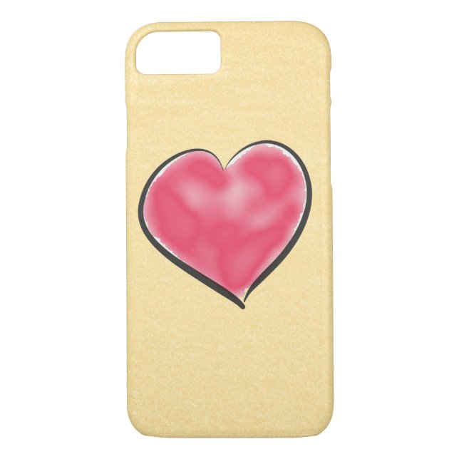 Coques Case-Mate iPhone Couleur Champagne Couleur Rouge Coeur (Dos)