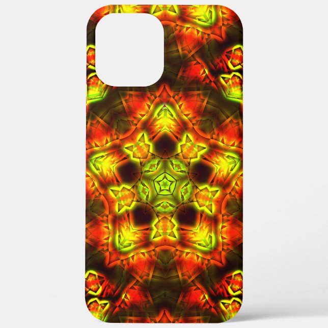 Coques Case-Mate iPhone Couleur chaude étoiles kaleidoscope sur le vert ci (Verso)