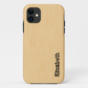 Coque iPhone 11 Couleur crème Arrière - plan de grain de bois