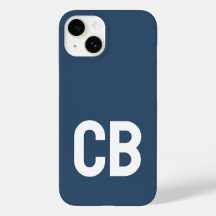 Coque Case-Mate iPhone Couleur de tendance Grave Bleu Minimaliste Monogra