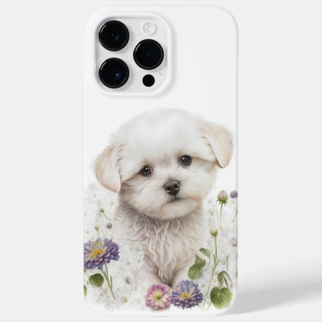 COQUES Case-Mate iPhone COULEUR D'EAU BICHON BLANC FRISE PUPPY CHIEN (Verso)