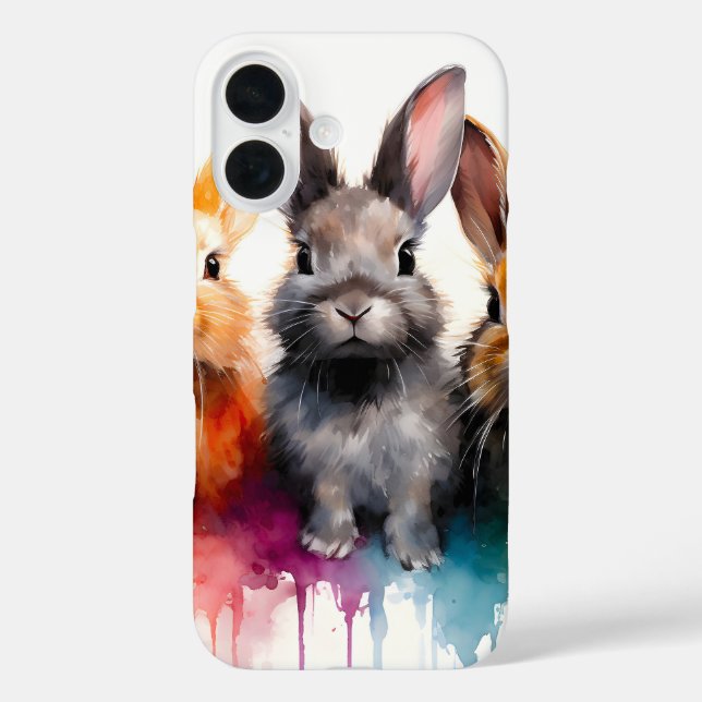 Coques Case-Mate iPhone Couleur d'eau Bunny Trio (Verso)