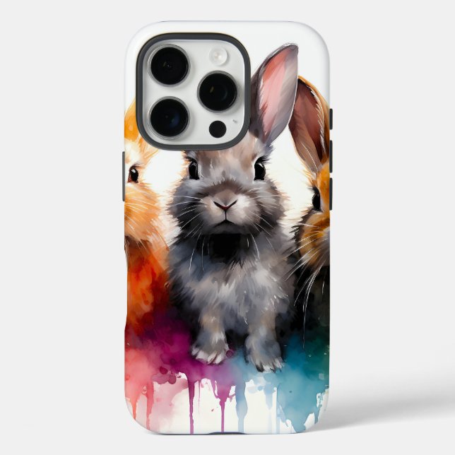 Coques Case-Mate iPhone Couleur d'eau Bunny Trio (Verso)