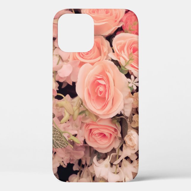 Coques Case-Mate iPhone Couleur des fleurs murales texture rétro - Effet V (Verso)