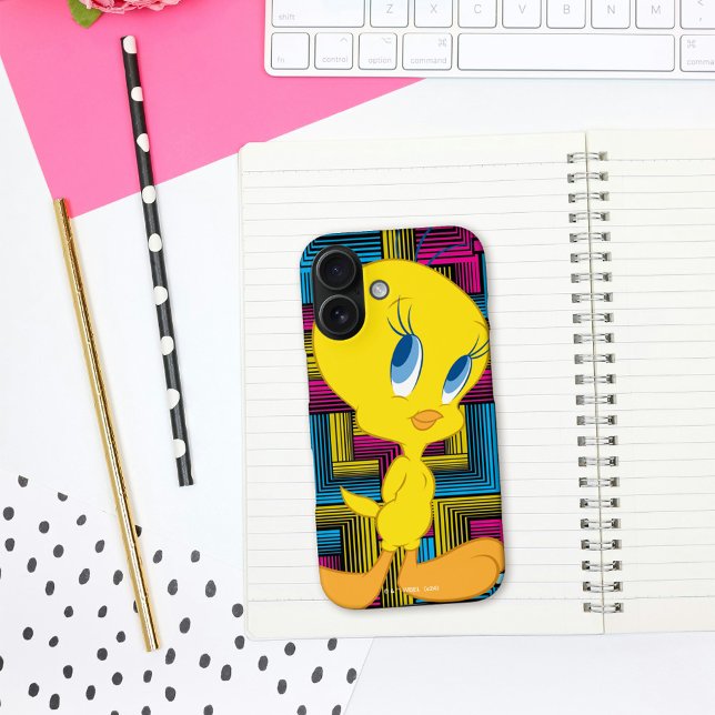 Coques Case-Mate iPhone Couleur électronique TWEETY™ (Phone on desk)