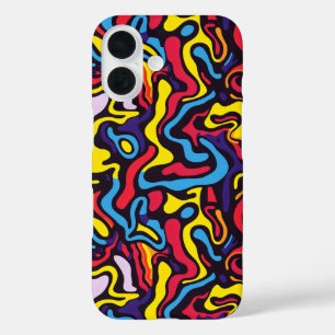 Coque Pour iPhone 16 Couleur foncée psychédélique
