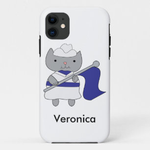 Coques Pour iPhone Couleur Garde Cat Bleu Blanc