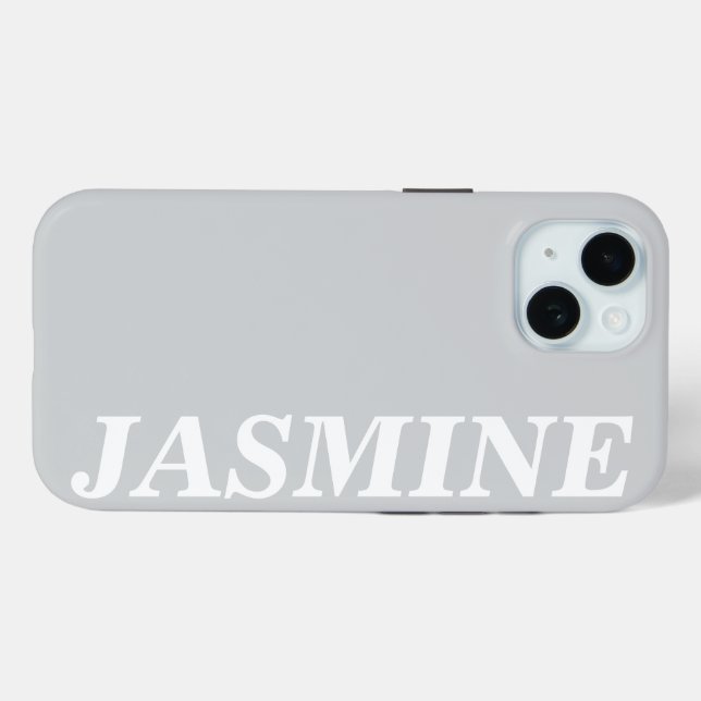 COQUES Case-Mate iPhone COULEUR GRIS CLAIR UNIE NOM PERSONNALISÉ MODERNE É (Verso (horizontal))