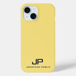 Coque Case-Mate iPhone Couleur or Elegant Monogramme Modèle personnalisé
