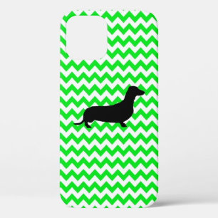 Case-Mate iPhone Case Couleur personnalisée Chevron avec Dachshund Silho