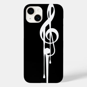 Coques Pour iPhone Couleur personnalisée MELTPOINT BLACK White G-Clef