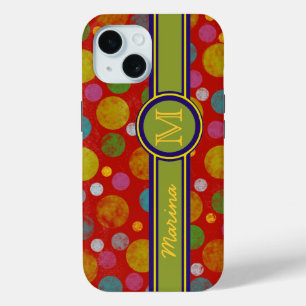 Coque Pour iPhone 15 couleur Pois personnalisée