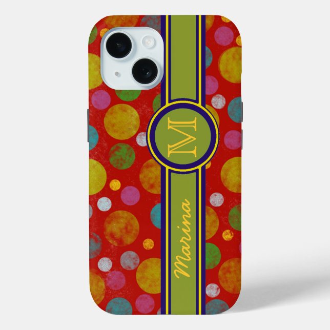 Coques Case-Mate iPhone couleur Pois personnalisée (Verso)