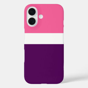 Coque Pour iPhone 16 Couleur rose blanche violet bleu clair design bloc