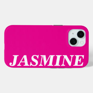 COQUE Case-Mate iPhone COULEUR ROSE CHAUD UNI NOM PERSONNALISÉ MODERNE ÉL