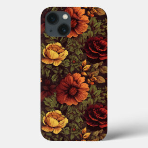 Case-Mate iPhone Case Couleur rouille Vintage impression florale