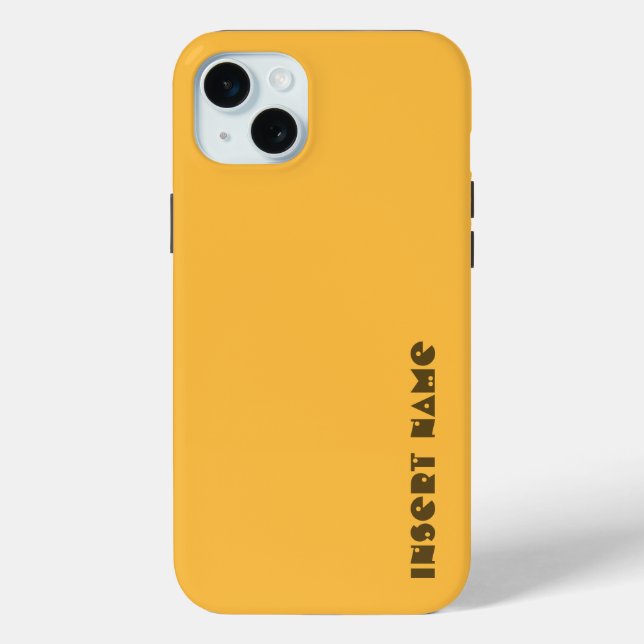 Coques Case-Mate iPhone Couleur solide jaune doux et personnalisée, minima (Verso)