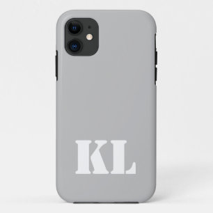 Case-Mate iPhone Case Couleur solide métallique argenté Monogramme min