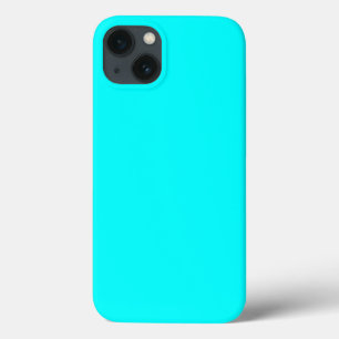 Etui iPhone 13 Couleur solide minimaliste Aqua