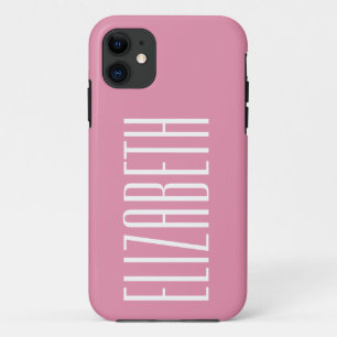 Case-Mate iPhone Case Couleur solide rose bonbon   Monogramme minimal