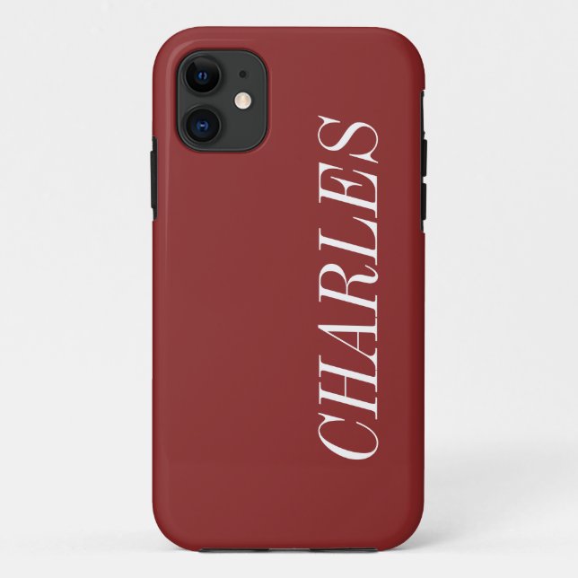 Coques Case-Mate iPhone Couleur solide rôtie châtaigne | Nom minimal (Dos)