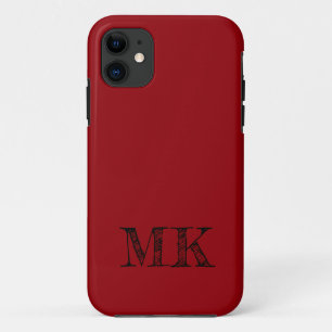 Case-Mate iPhone Case Couleur solide Sangria Initiale minimale moderne