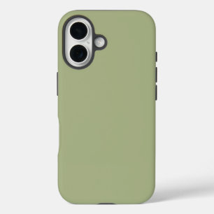 Coque Pour iPhone 16 Couleur solide verte de couleur de sable