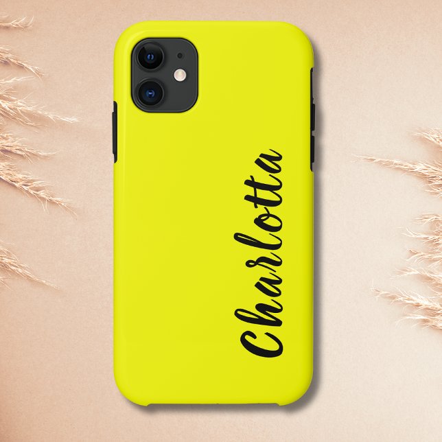 Coques Case-Mate iPhone Couleur Uni Citron Néon | Personnaliser (Créateur téléchargé)