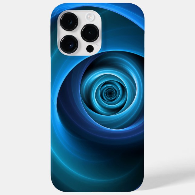 Coques Case-Mate iPhone Couleurs bleu spirale 3D Art Abstrait fractal mode (Verso)