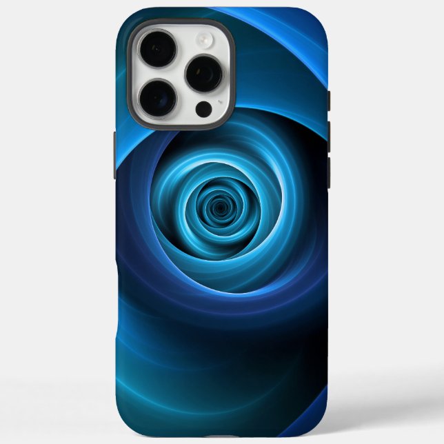 Coques Case-Mate iPhone Couleurs bleu spirale 3D Art Abstrait fractal mode (Verso)