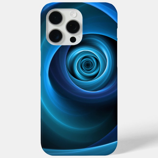 Coques Case-Mate iPhone Couleurs bleu spirale 3D Art Abstrait fractal mode (Verso)