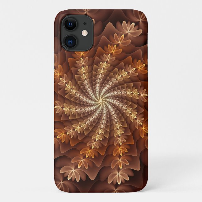 Coques Case-Mate iPhone Couleurs chaudes, Trippy Moderne Motif d'art fract (Dos)