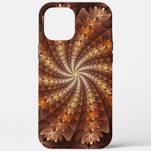 Coques Case-Mate iPhone Couleurs chaudes, Trippy Moderne Motif d'art fract (Verso)