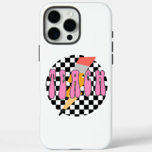 Coque iPhone 16 Pro Max Couleurs Confort À damiers Chemise Enseignante, Cr