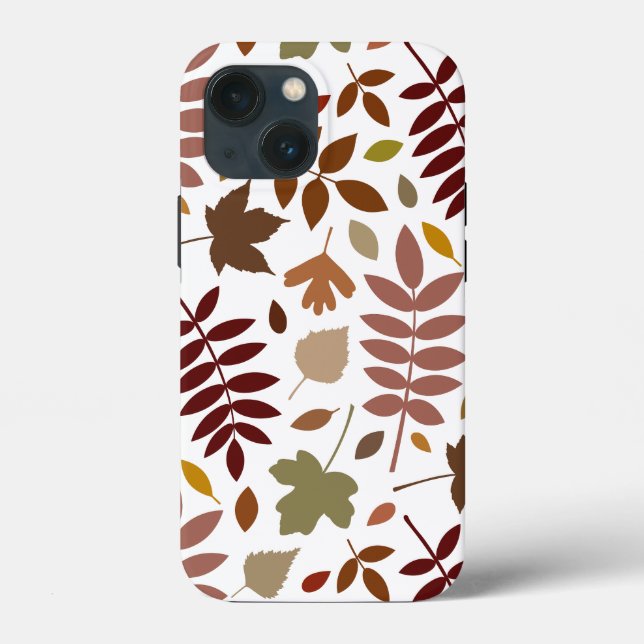 Coques Case-Mate iPhone Couleurs d'automne en blanc pour les Feuilles tomb (Verso)